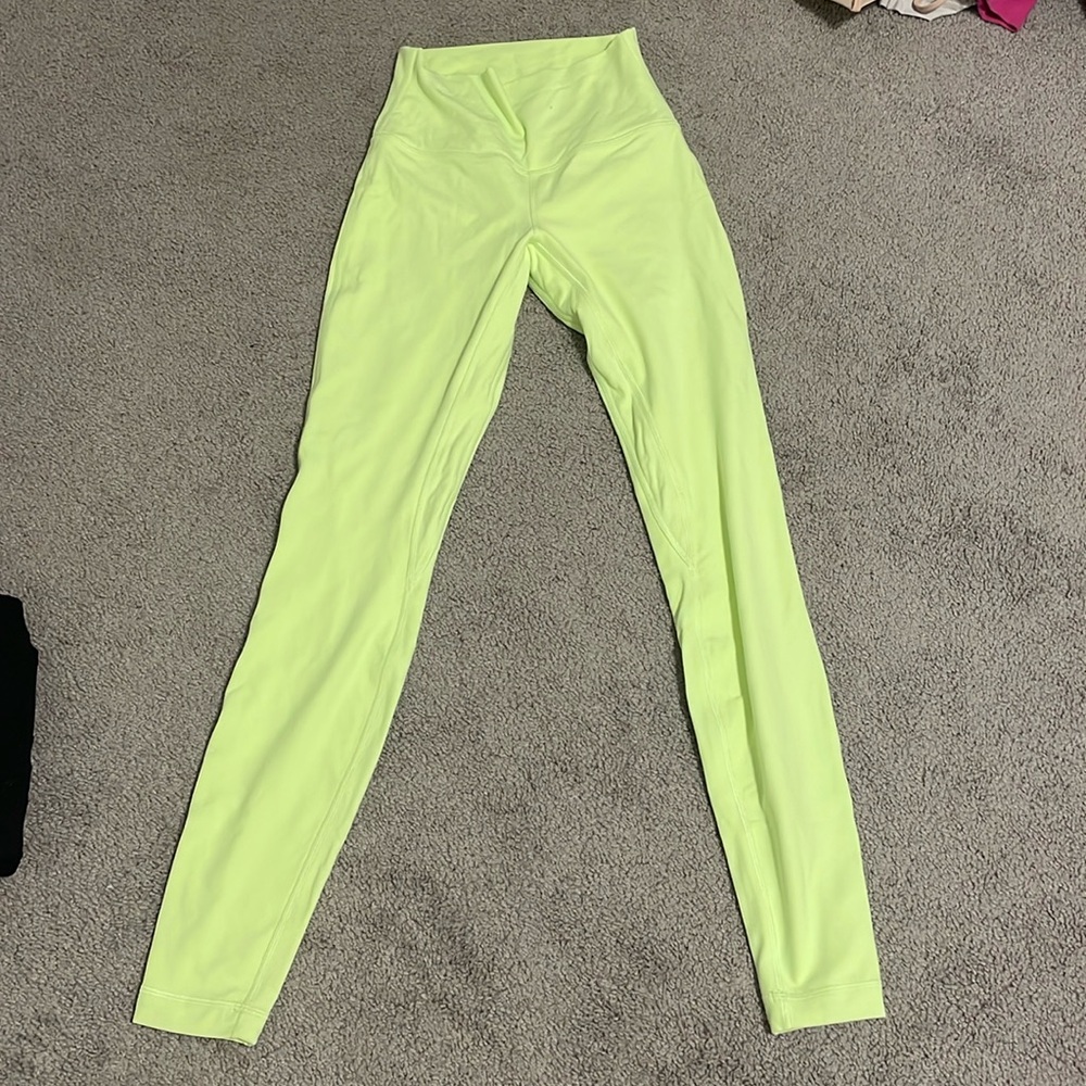 Neon yellow lululemon align leggings